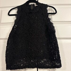Zara Black Lace Sleeveless Blouse